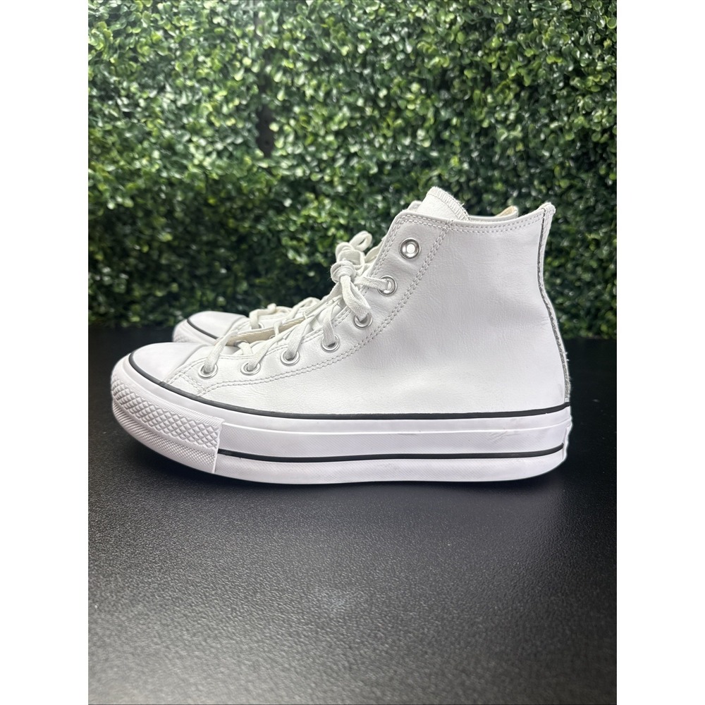 Converse Chuck Taylor All Star Lift White Leather High Top Women's Size 9